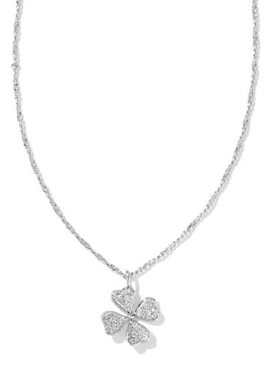 kendra-scott-clover-crystal-silver-short-pendant-necklace-1