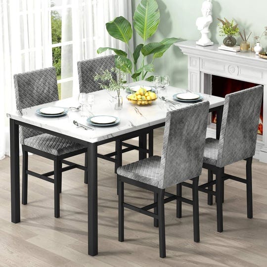 recaceik-dining-table-set-for-4-kitchen-table-and-chairs-set-of-4-faux-marble-dinner-table-set-with--1