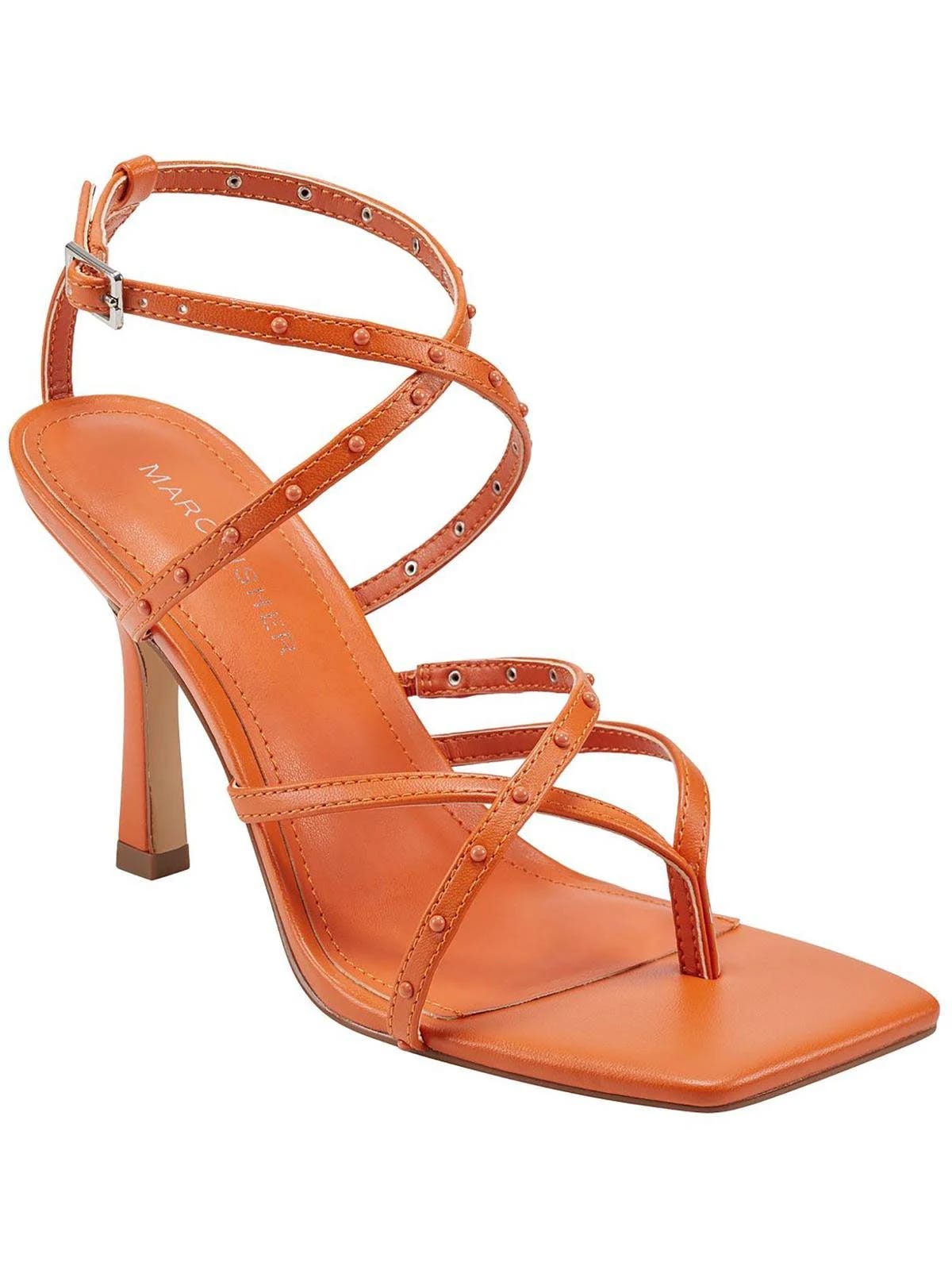 Orange Strappy Heels by Marc Fisher Bossi | Image