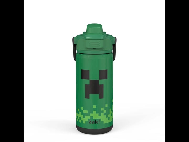 zak-designs-14oz-stainless-steel-kids-water-bottle-with-antimicrobial-spout-minecraft-1