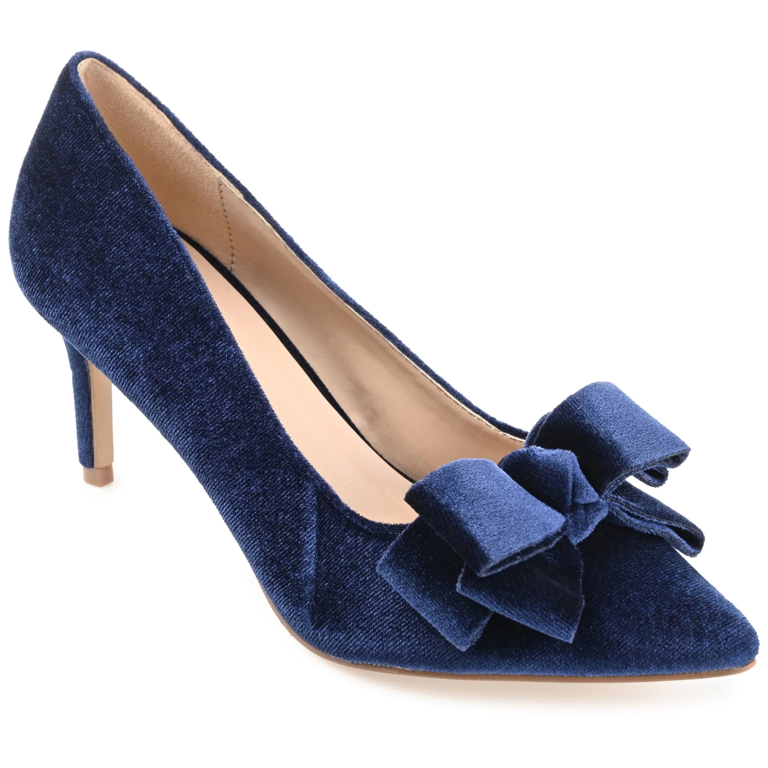 Journee Collection Crystol Pump: Stylish Pointed-Toe Pump Shoe with a Bold Heel and Padded Footbed | Image