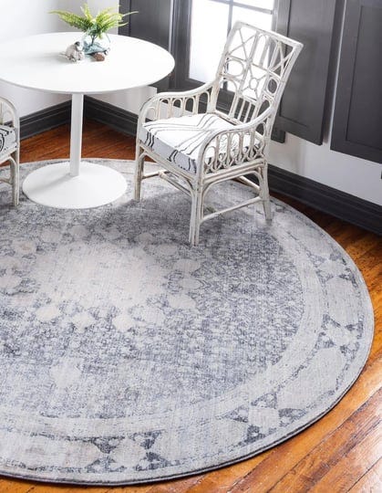 unique-loom-rockwell-asheville-area-rug-8-x-8-round-gray-1