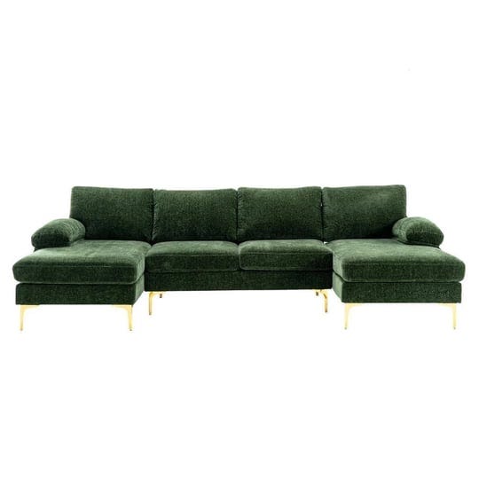 110-in-w-green-4-piece-u-shaped-fabric-modern-sectional-sofa-with-2-ar-1