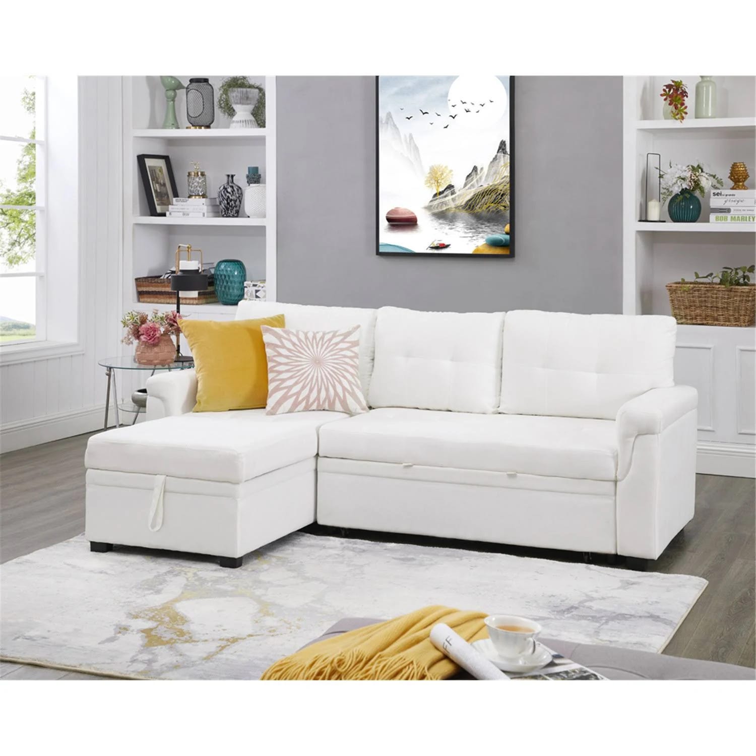 Modern Reversible Small Space Sofa Sectional with Chaise | Image