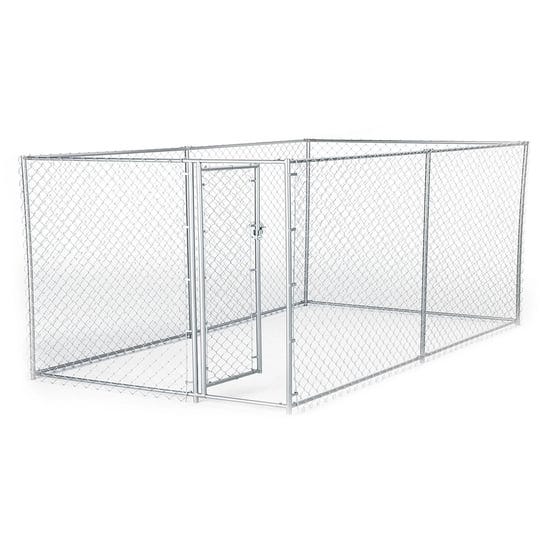 lucky-dog-cl-41028ez-2-in-1-galvanized-steel-chain-link-kennel-silver-1