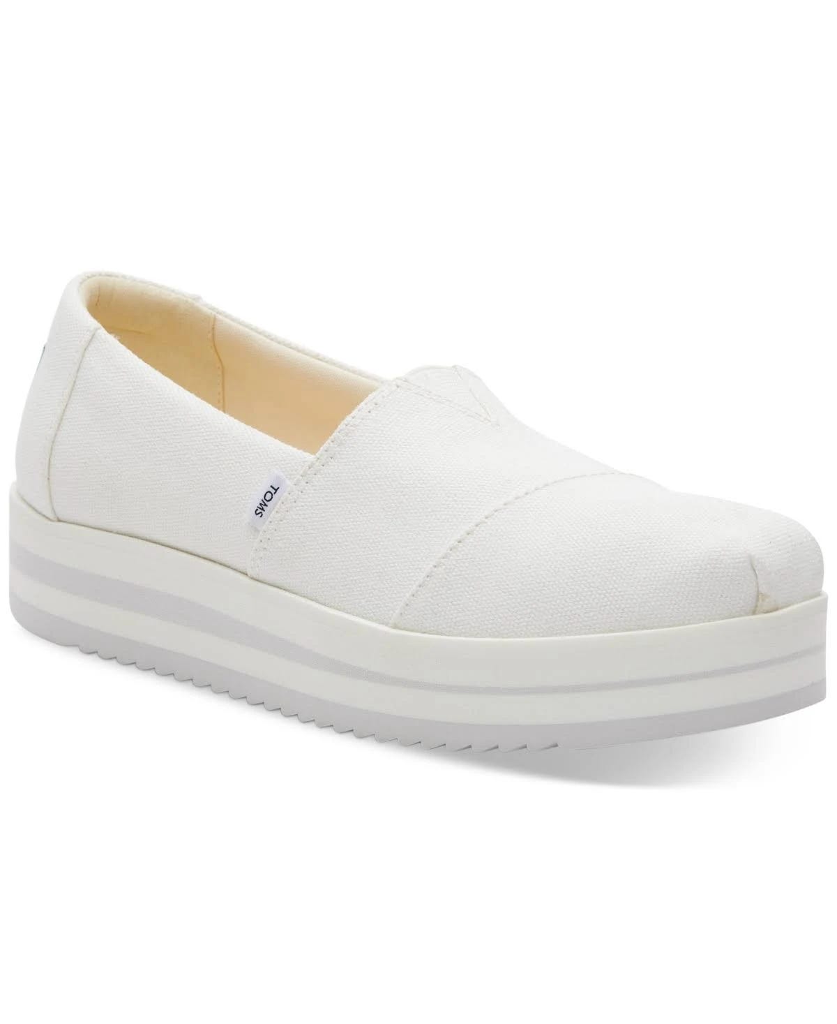 Versatile White Platform Espadrilles with Ethylene Vinyl Acetate (EVA) Upper and Rubber Sole | Image