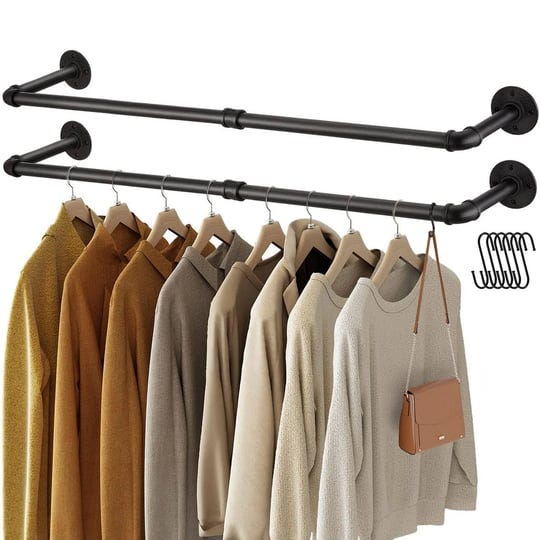 greenstell-clothes-rack-36-2-inch-industrial-pipe-wall-mounted-garment-rack-space-saving-heavy-duty--1