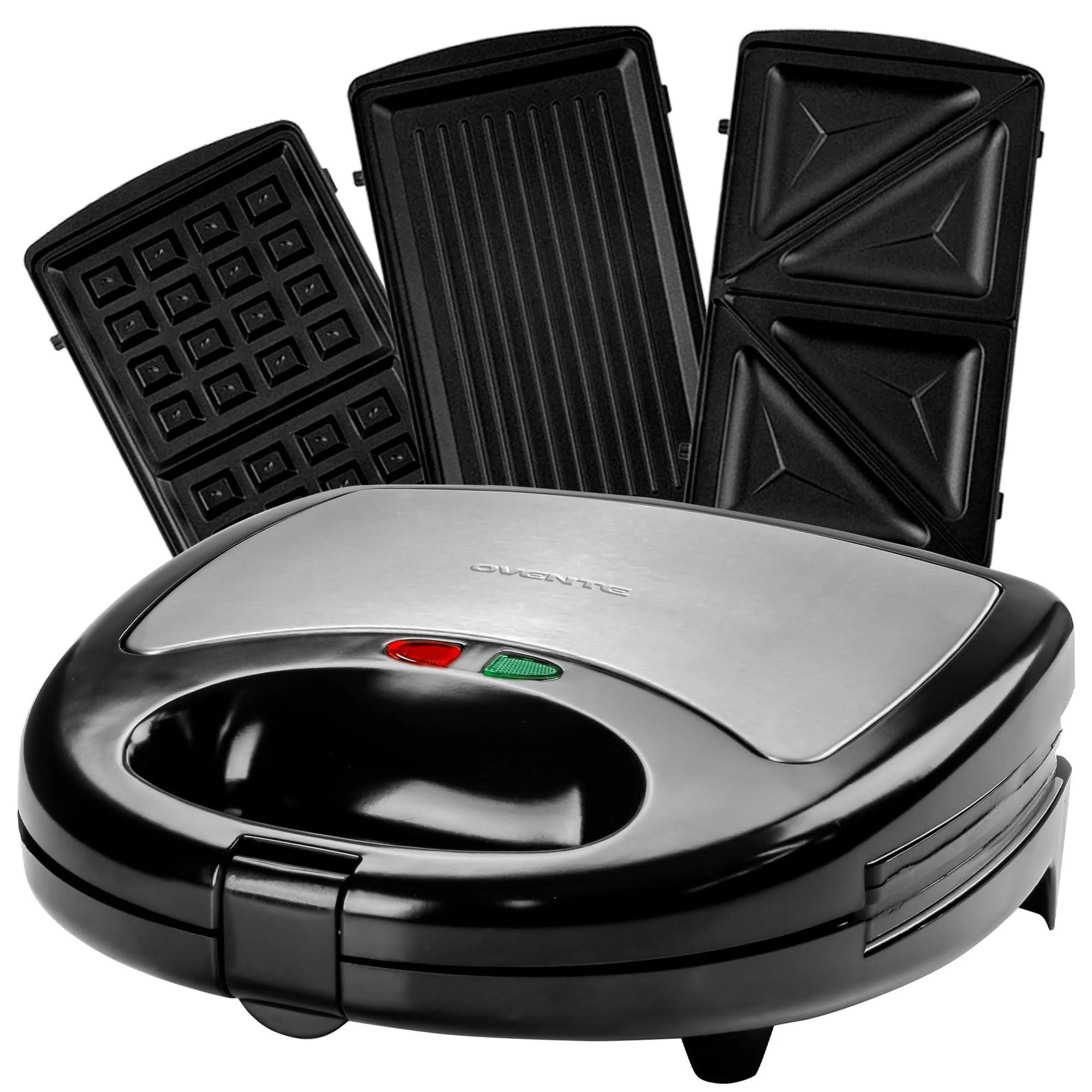 Ovente 3-in-1 Panini Maker with Waffle and Grill Plates | Image