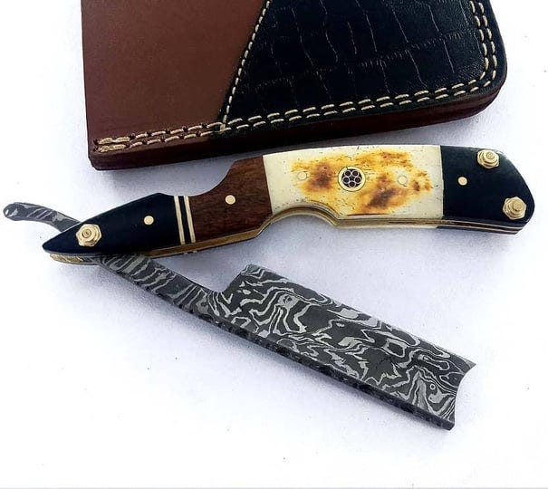 damascus-steel-straight-razor-barber-salon-shaving-shave-real-leather-sheath-sm151-1