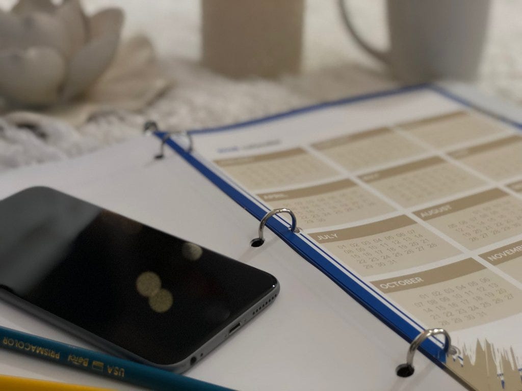 Using a blogging planner to calendar out your blog posts.