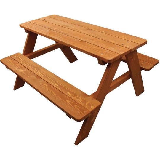 homeware-wood-kids-rectangular-picnic-table-brown-1