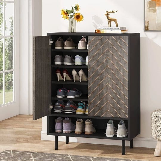 modern-shoe-cabinet-18-pair-shoe-rack-organizer-cabinet-with-door-grey-1