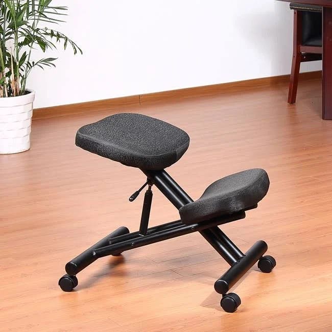 Aragon Ergonomic Kneeling Stool - Black | Alleviate Strain, Adjustable Height & Comfortable Design | Image