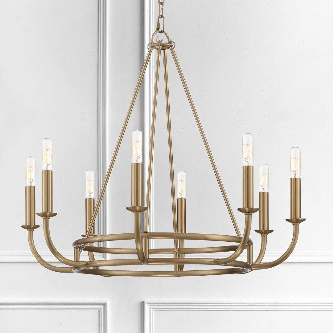 Akir 8: Luxury Gold Wagon Wheel Chandelier | Image