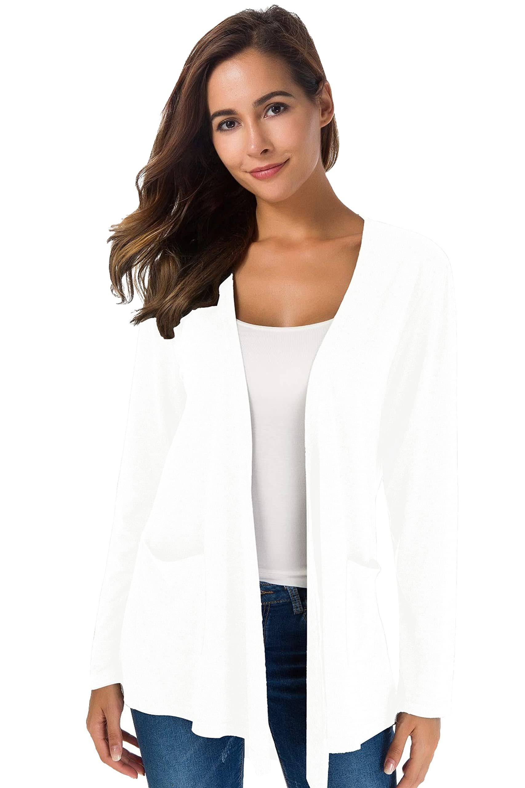 Comfortable Long White Cardigan for Women | Image