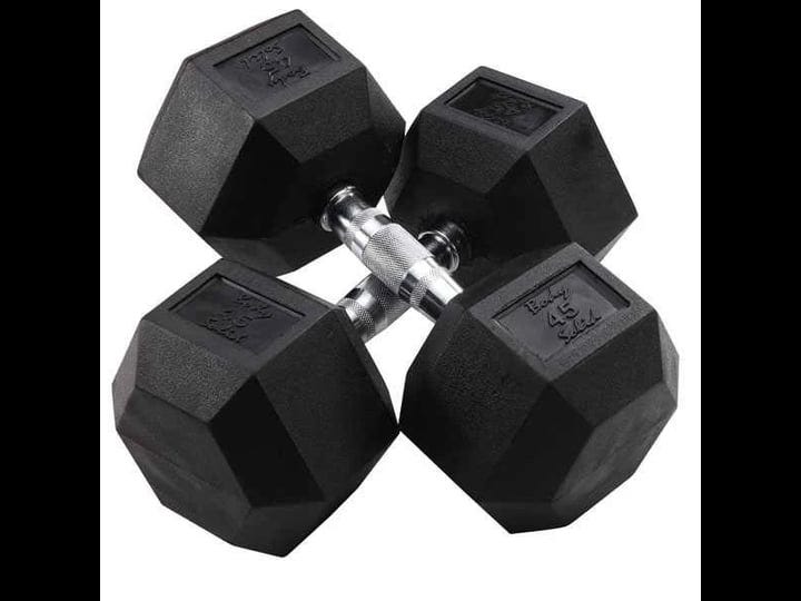 body-solid-45-lb-rubber-coated-hex-dumbbell-1