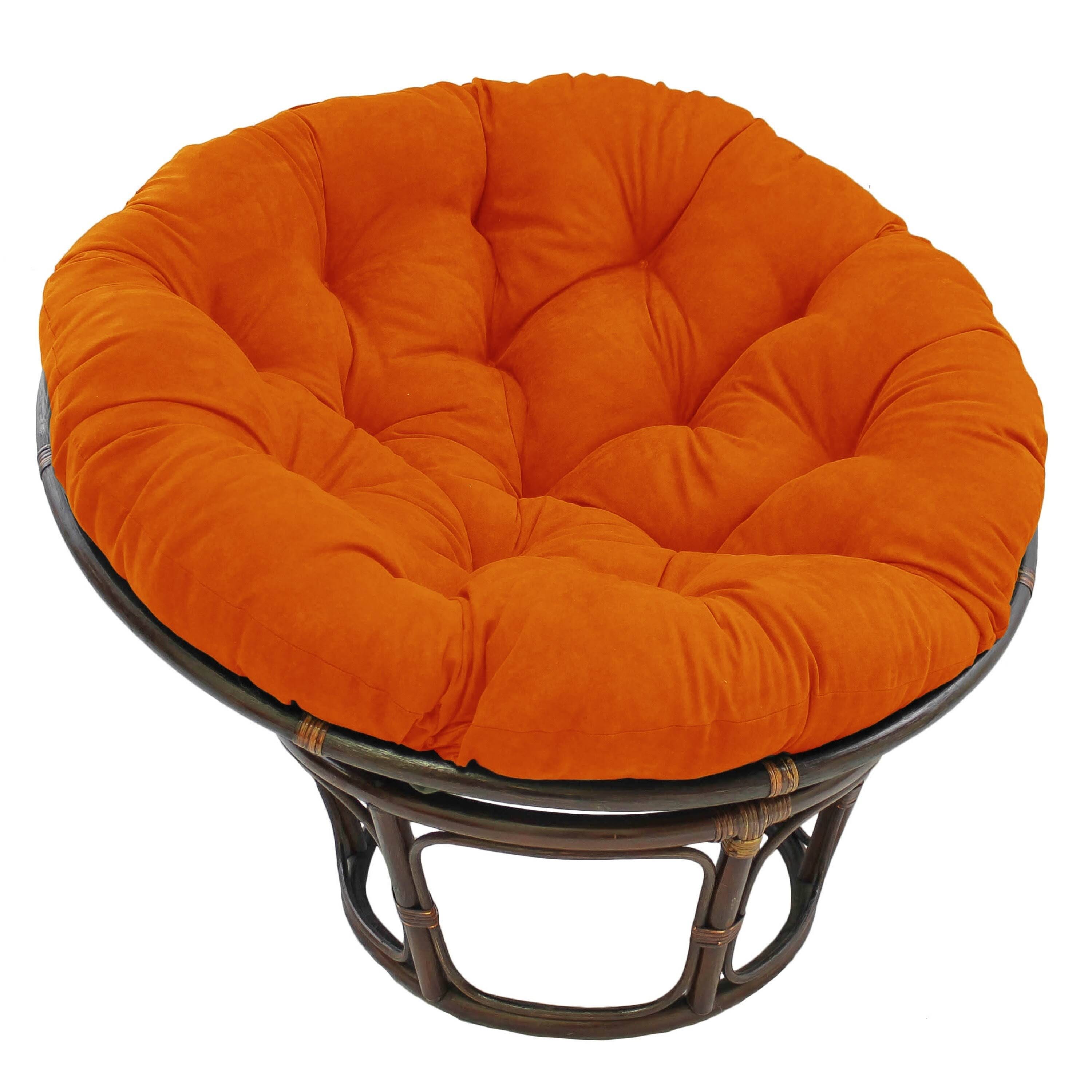 Comfortable Microsuede Papasan Chair with Rattan Frame | Image