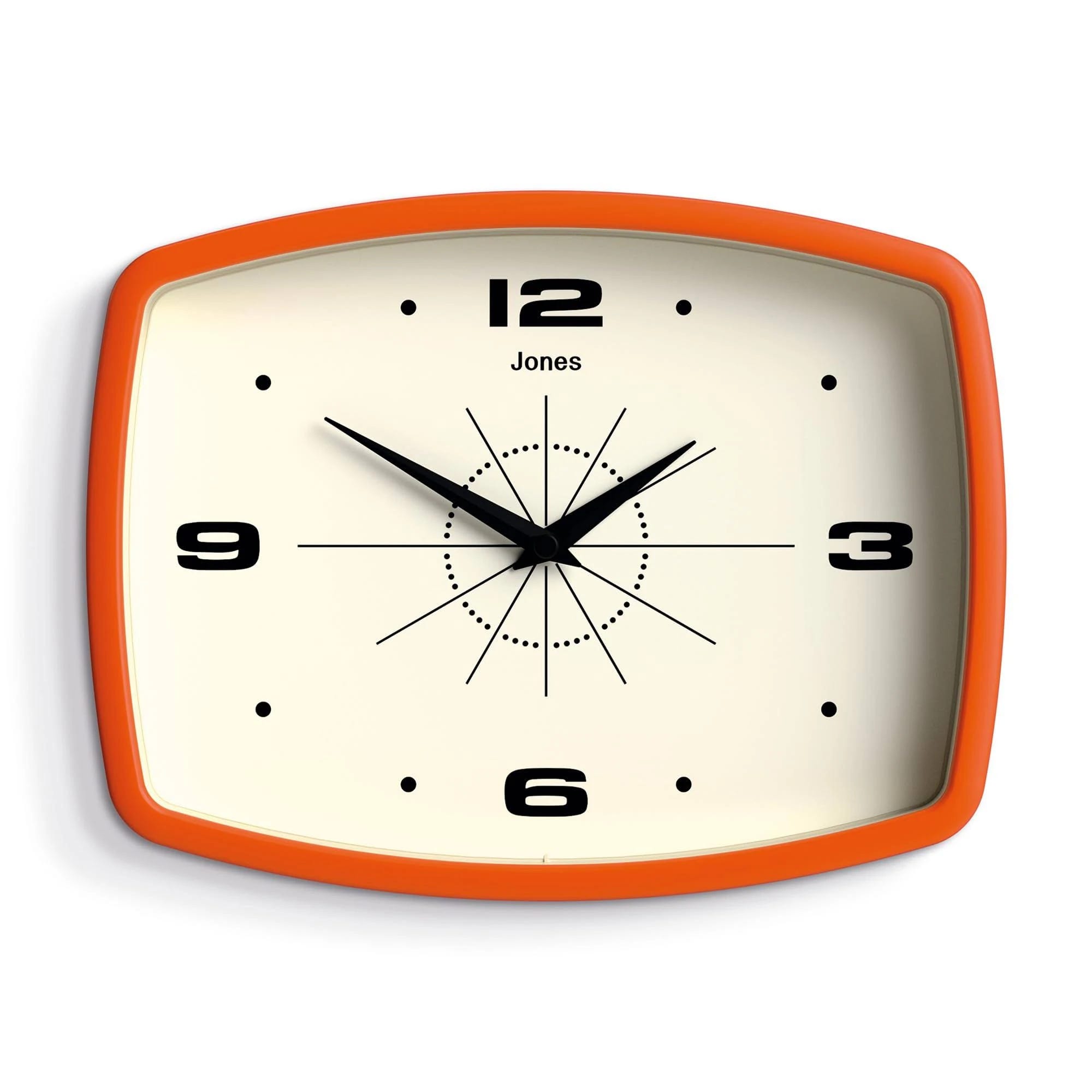 Jones Clocks Retro Wall Clock - Vibrant Color, Versatile Design | Image