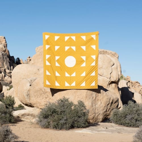Yellow geometric quilt