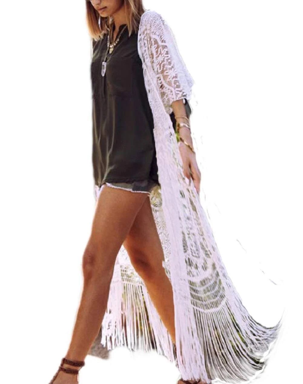 Bsubseach Sexy Lace Kimono Beach Cover Up | Image