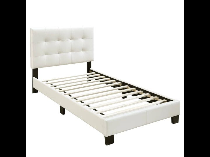 poundex-furniture-twin-faux-leather-bed-frame-with-slats-in-white-1
