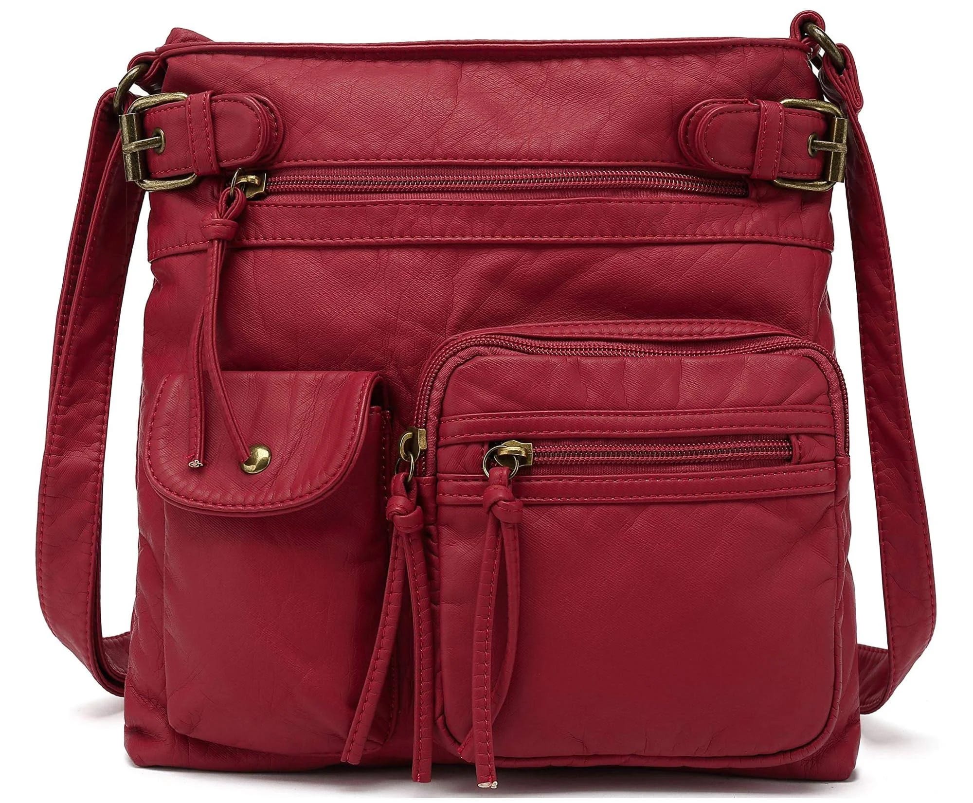 Premium Washed Vegan Leather Crossbody Bag for Women | Image