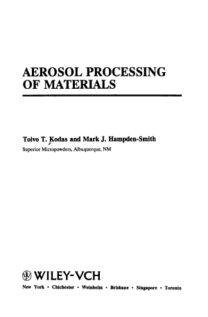 Aerosol Processing of Materials PDF