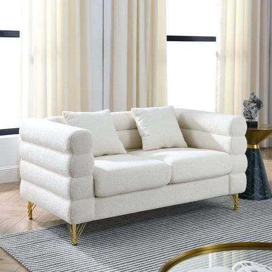 60inch-small-tufted-2-seater-sectional-sofa-living-room-multiple-cushions-loveseat-ivory-1