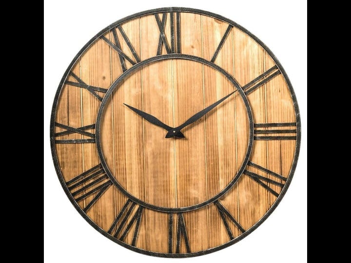 round-30-inch-roman-numeral-silent-wood-metal-farmhouse-wall-clock-1