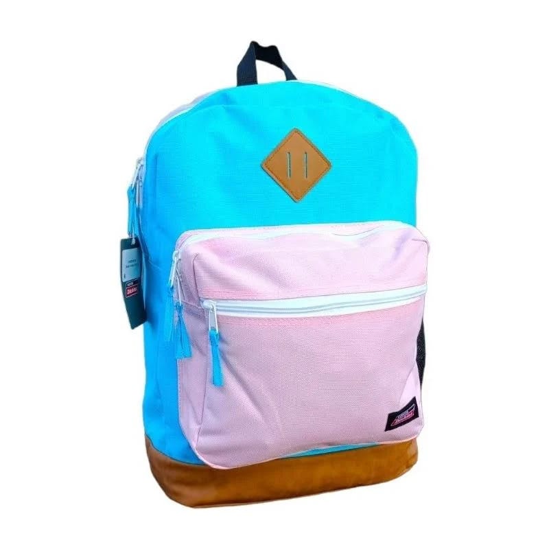 Dickies Light Blue Pink Varsity Backpack for Everyday Use | Image