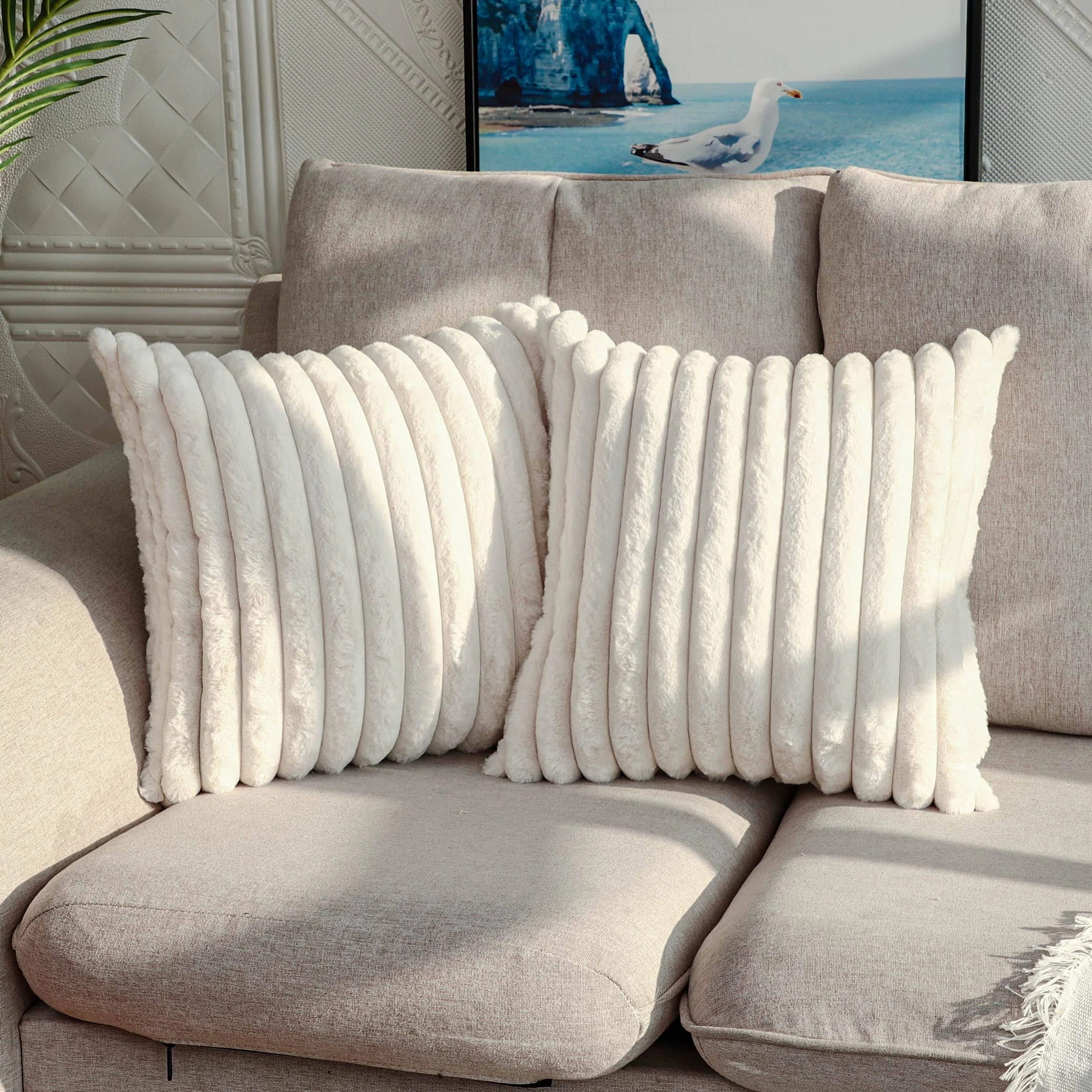 DEELAND Luxury Double-Sided Faux Fur Pillow Covers | Image