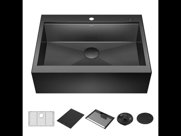 delta-rivet-farmhouse-apron-front-30-in-x-22-63-in-pvd-black-stainless-steel-single-bowl-workstation-1