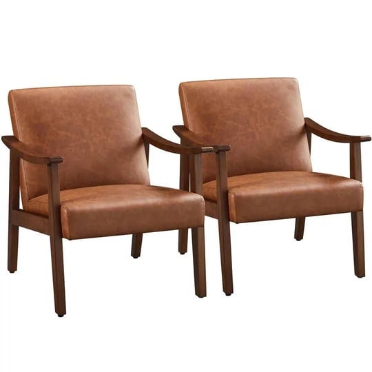 yaheetech-2pcs-mid-century-upholstered-faux-leather-armchair-with-solid-wood-legsbrown-size-24-5x28x-1