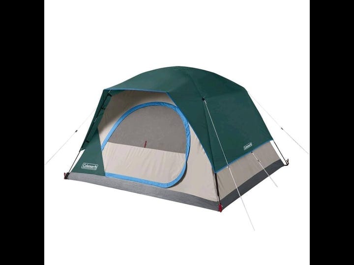 coleman-skydome-6-person-camping-tent-with-mesh-storage-pockets-bag-evergreen-1