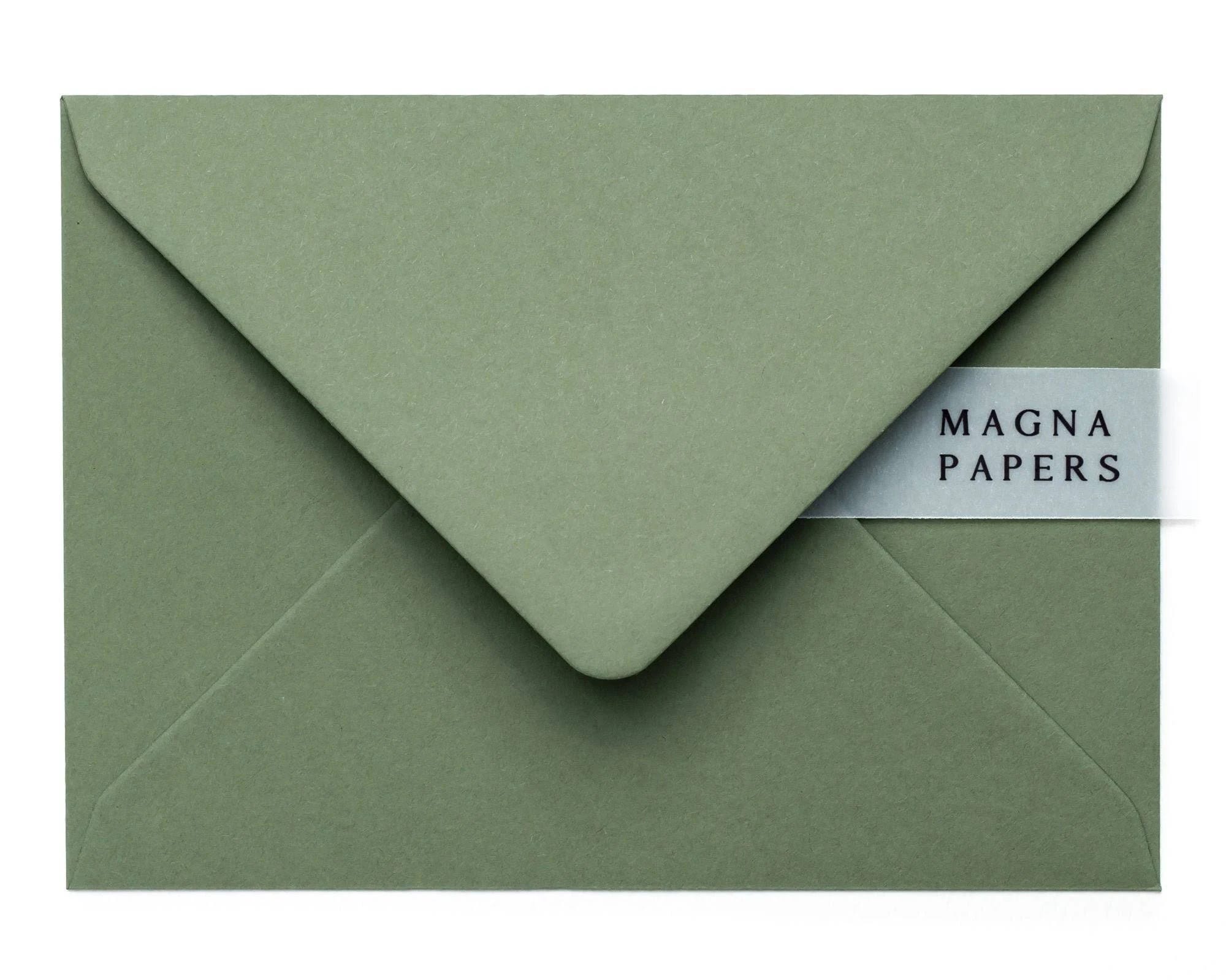 Premium Olive Green 5x7 Envelopes for Invitations | Image