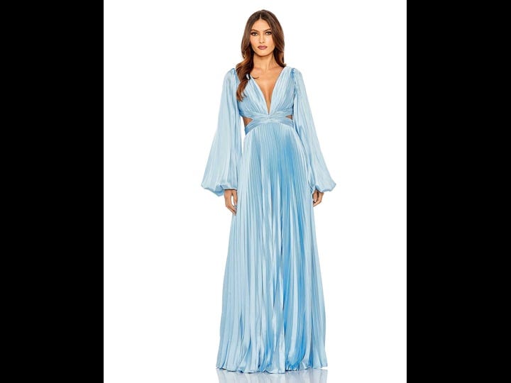 ieena-for-mac-duggal-long-sleeve-cut-out-gown-in-powder-blue-size-5