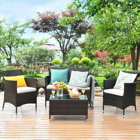 costway-4-piece-patio-rattan-conversation-set-outdoor-wicker-furniture-set-with-tempered-glass-in-be-1