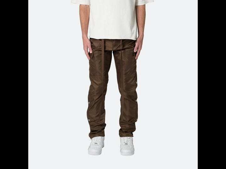 mnml-mens-snap-zipper-ii-cargo-casual-pants-brown-synthetic-1