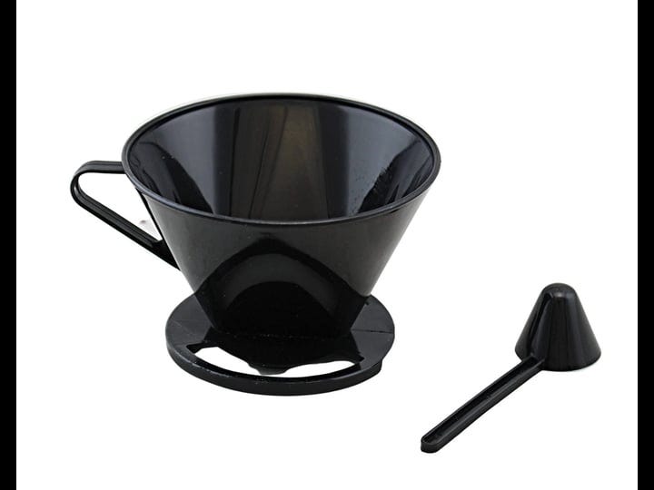 gourmet-single-cup-pour-over-coffee-brewer-dripper-with-coffee-scoop-included-black-1