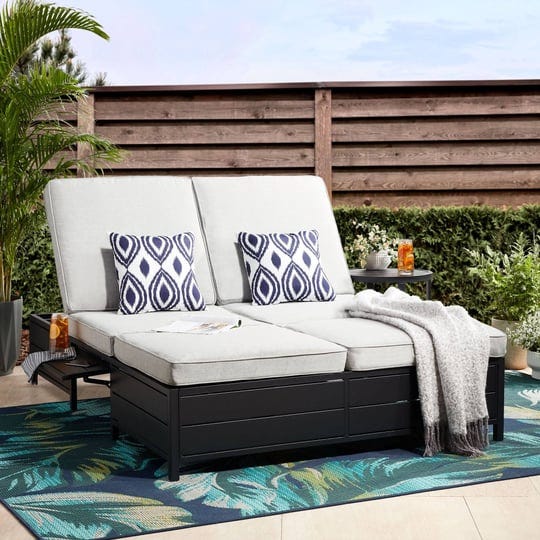 mainstays-asher-springs-outdoor-double-chaise-lounge-bench-black-gray-1