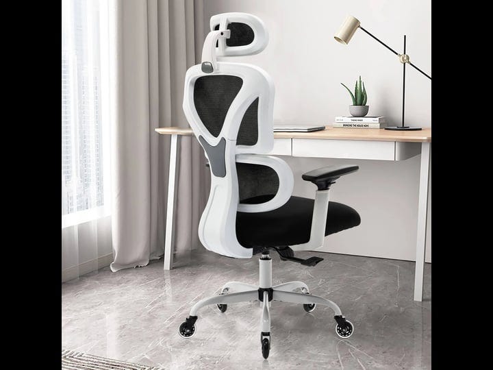 kerdom-ergonomic-office-chair-home-desk-chair-comfy-breathable-mesh-white-1