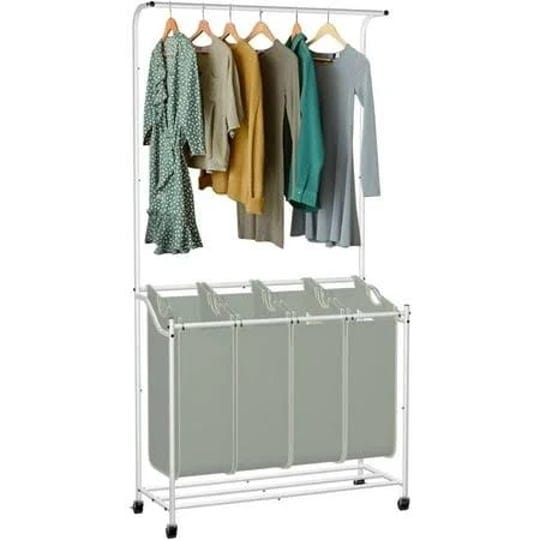 luckup-laundry-sorter-4-sections-with-hanging-bar-rolling-laundry-cart-laundry-organizer-hamper-bask-1
