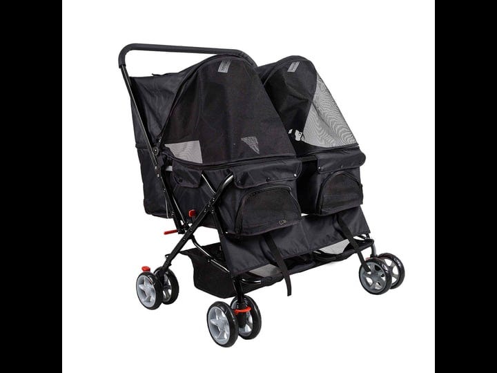 lucky-tree-twin-double-pet-stroller-folding-4-wheel-dog-cat-travel-carrier-black-1