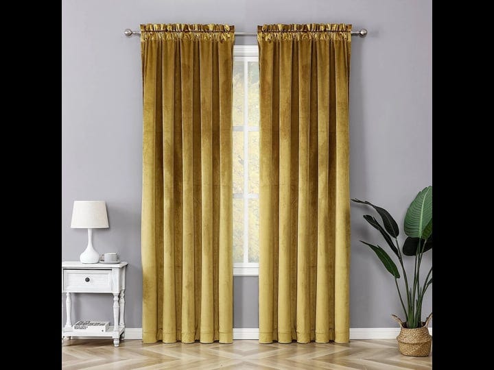 kate-aurora-royal-living-2-pack-rod-pocket-light-filtering-velvet-window-curtain-panels-gold-1