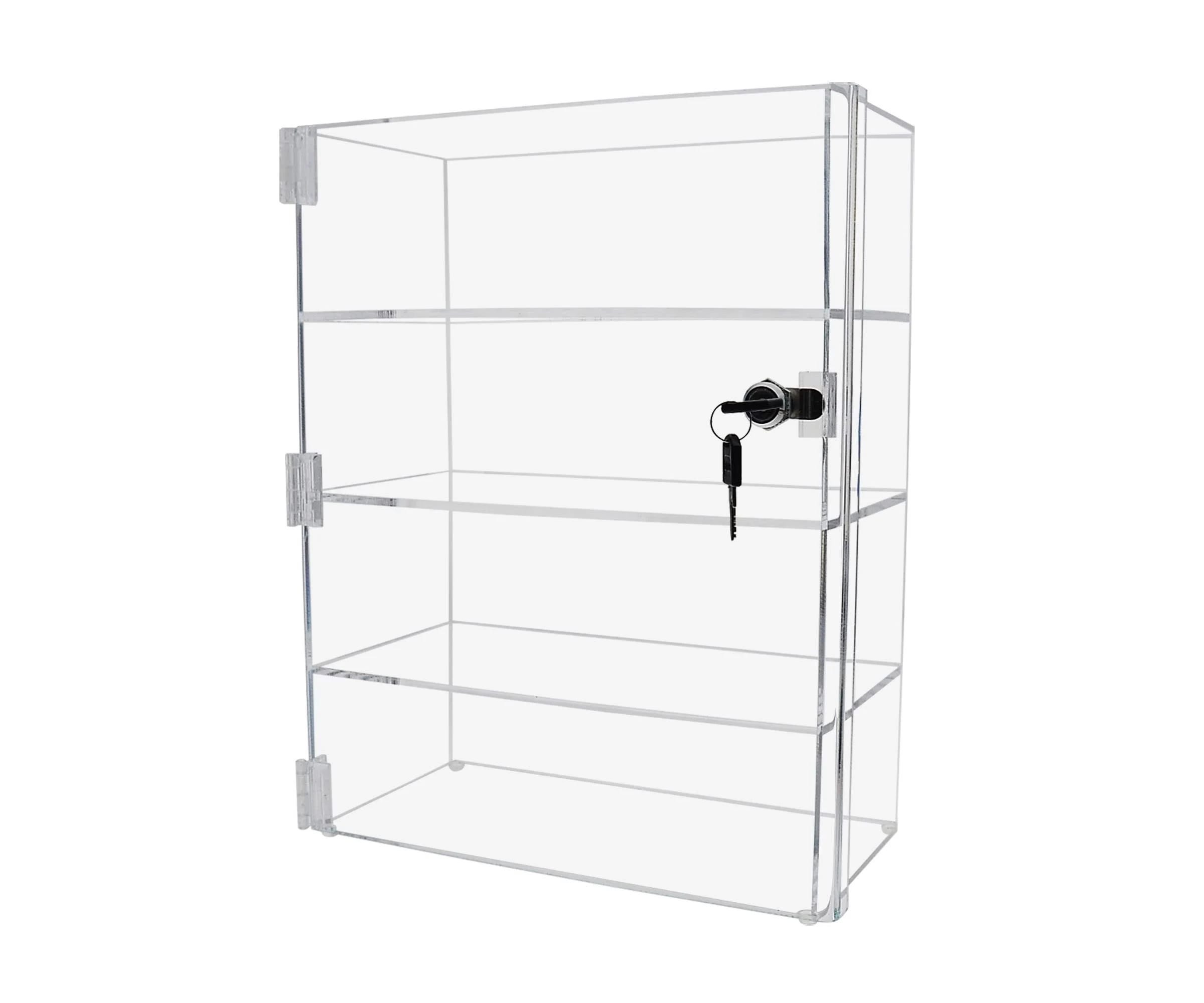 Clear Acrylic 3 Shelf Locking Display Case for Retail and Countertop Usage | Image