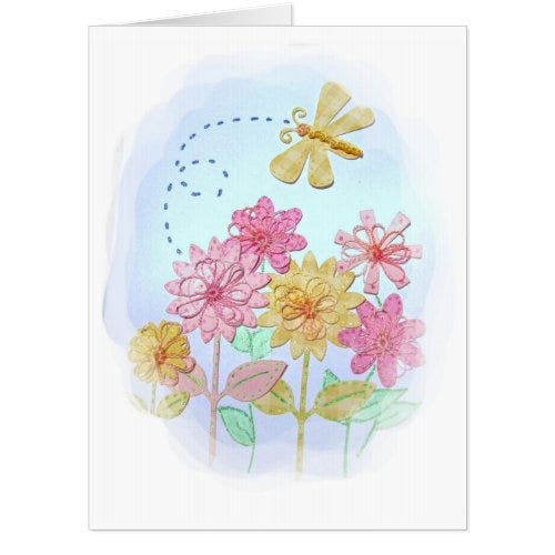 "THINKING OF YOU"  with flowers Card