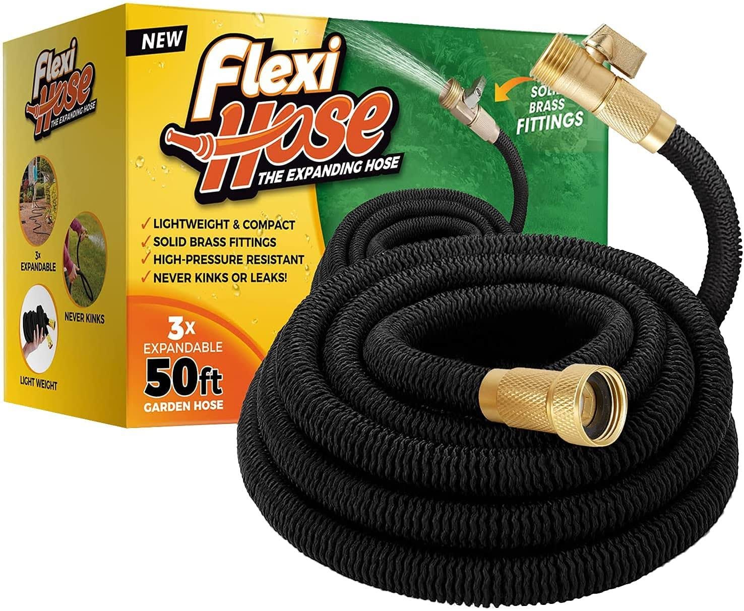 Flexi Hose - 50 ft Expandable Garden Hose with Solid Brass Fittings | Image