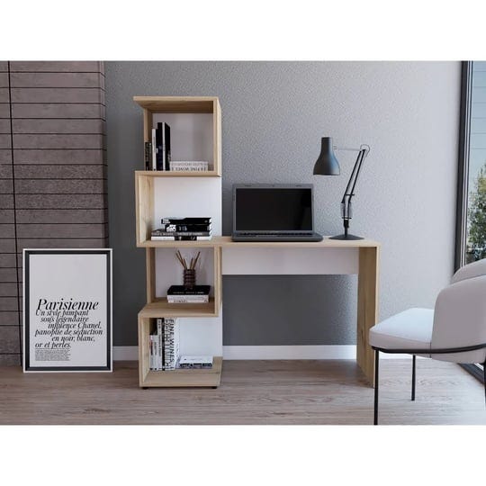 delhi-desk-with-bookcase-4-storage-shelves-light-oak-white-1