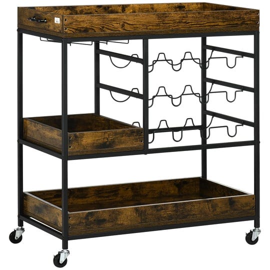 homcom-industrial-rolling-kitchen-cart-3-tier-kitchen-island-utility-trolley-with-handles-wine-racks-1