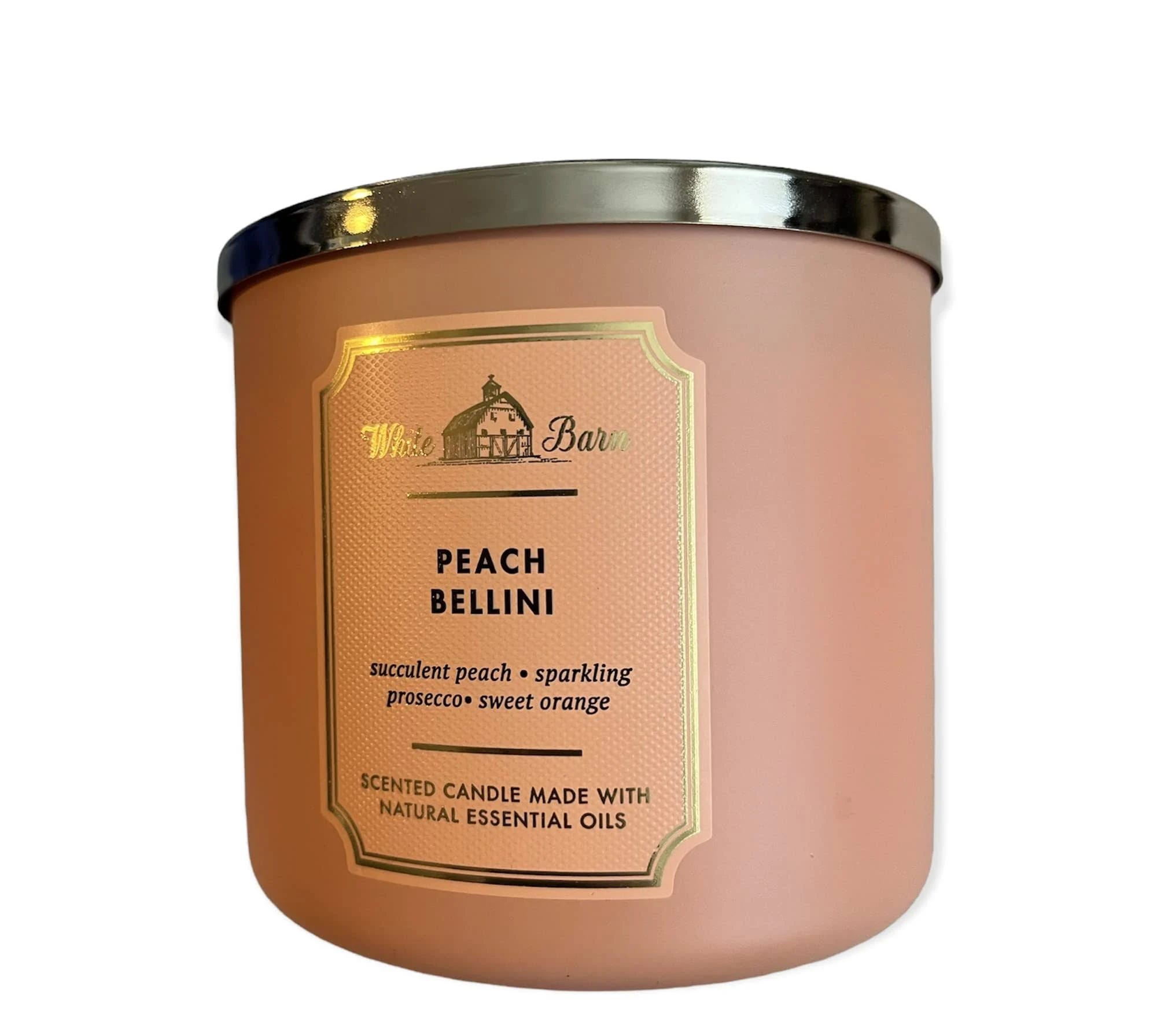 Bath & Body Works White Barn Peach Bellini 3-Wick Scented Candle (14.5 Ounce) | Image